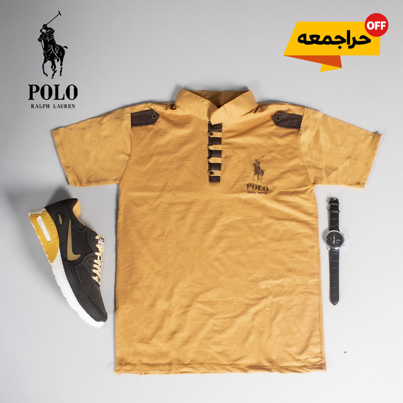 تیشرت یقه ایستاده polo(خردلی)