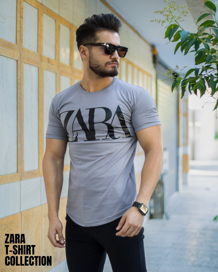 تیشرت مردانه مدل ZARA (طوسی)