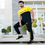 ست تیشرت وشلوار Reebok مدل GK (مشکی زرد)