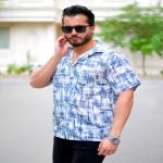 پیراهن نیم استین مردانه مدل Vojak (ابی) کد 6311